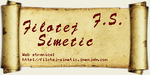Filotej Simetić vizit kartica